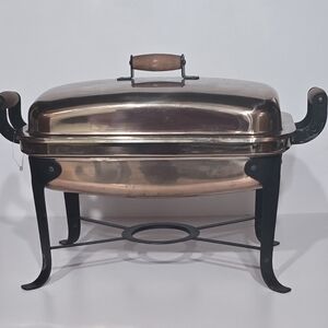 Vintage Copper Chafing Dish with Stand